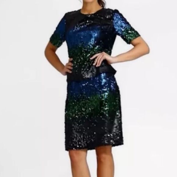 NWT‎ BROOKS BROTHERS Ombre Sequin Shift Dress size 6